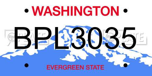 BPL3035 Washington License Plate