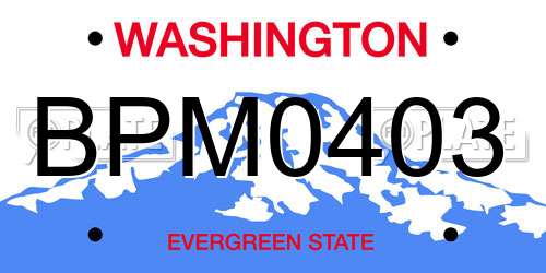 BPM0403 Washington License Plate