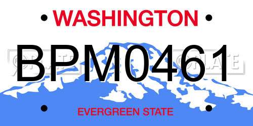 BPM0461 Washington License Plate