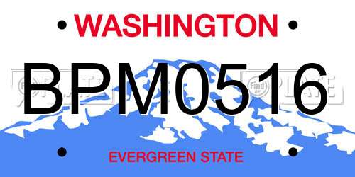 BPM0516 Washington License Plate