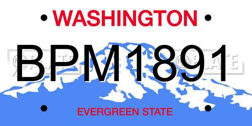 BPM1891 Washington License Plate