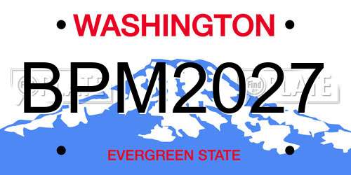 BPM2027 Washington License Plate