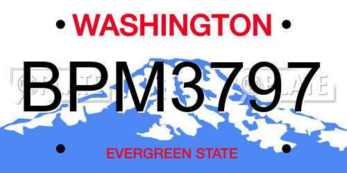 BPM3797 Washington License Plate