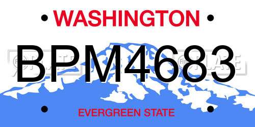 BPM4683 Washington License Plate