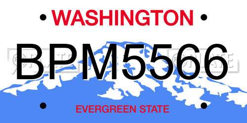 BPM5566 Washington License Plate
