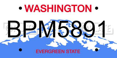 BPM5891 Washington License Plate