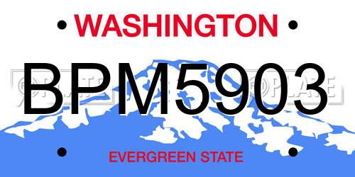 BPM5903 Washington License Plate