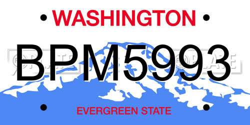 BPM5993 Washington License Plate