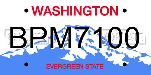 BPM7100 Washington License Plate