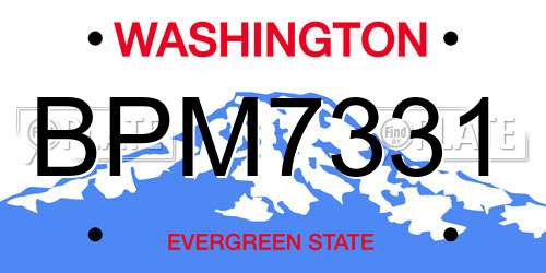 BPM7331 Washington License Plate