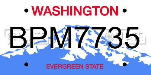 BPM7735 Washington License Plate