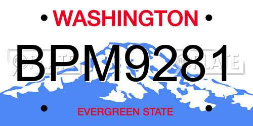 BPM9281 Washington License Plate