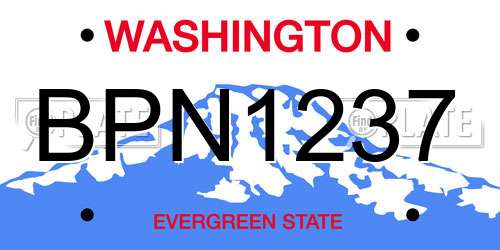 BPN1237 Washington License Plate