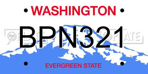 BPN321 Washington License Plate