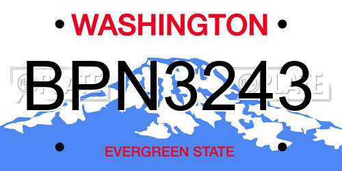 BPN3243 Washington License Plate
