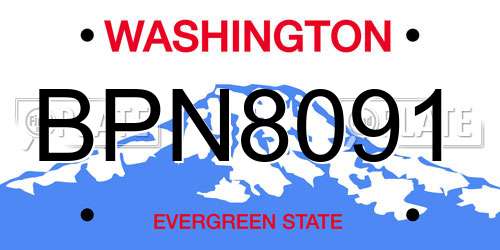 BPN8091 Washington License Plate