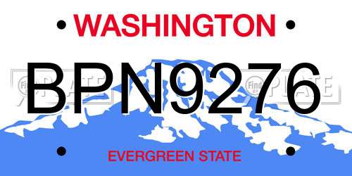 BPN9276 license plate in WA state