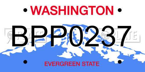 BPP0237 Washington License Plate