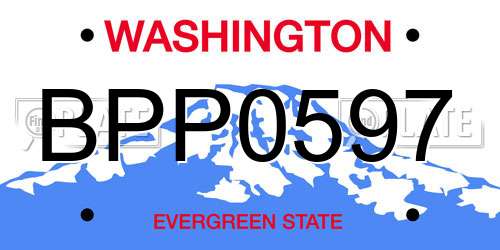 BPP0597 Washington License Plate