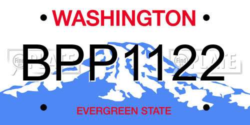 BPP1122 Washington License Plate