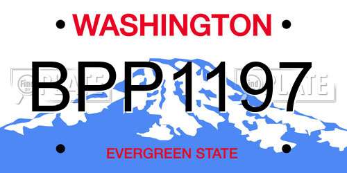 BPP1197 Washington License Plate