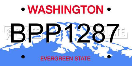 BPP1287 Washington License Plate