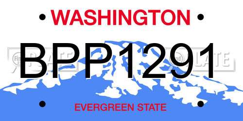 BPP1291 Washington License Plate
