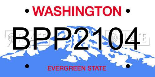 BPP2104 Washington License Plate