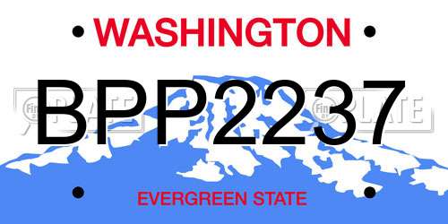 BPP2237 Washington License Plate