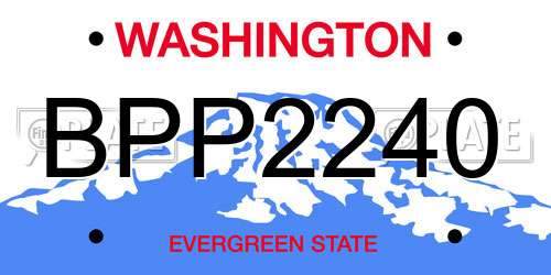 BPP2240 Washington License Plate