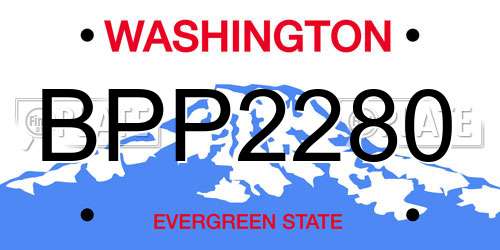 BPP2280 Washington License Plate