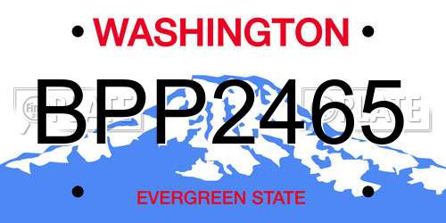 BPP2465 Washington License Plate