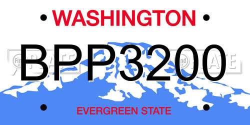 BPP3200 Washington License Plate