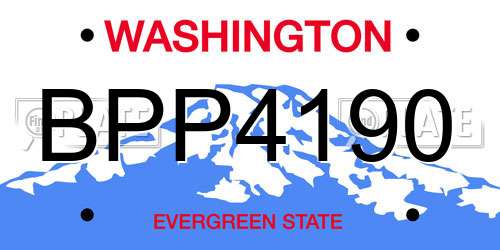 BPP4190 Washington License Plate
