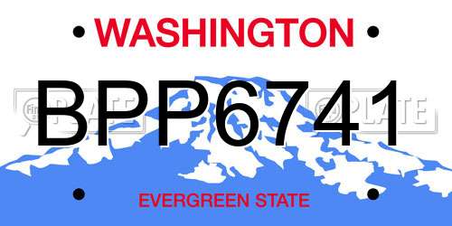 BPP6741 Washington License Plate