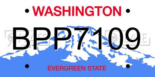 BPP7109 Washington License Plate