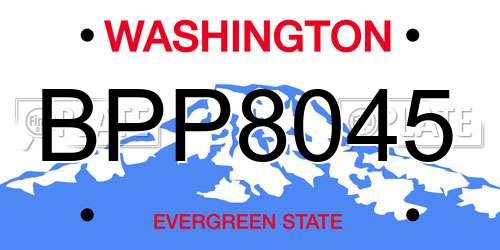 BPP8045 Washington License Plate