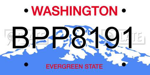 BPP8191 Washington License Plate