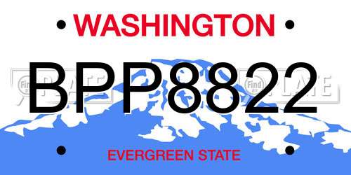 BPP8822 Washington License Plate