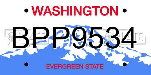 BPP9534 Washington License Plate