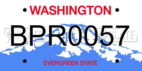BPR0057 Washington License Plate