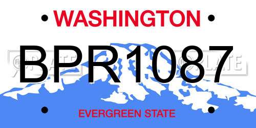 BPR1087 Washington License Plate