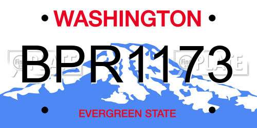 BPR1173 Washington License Plate