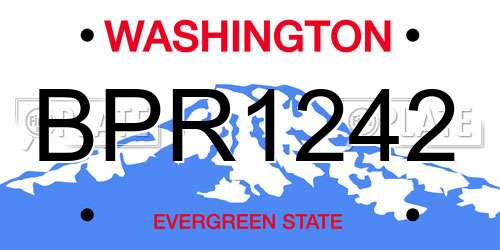 BPR1242 Washington License Plate