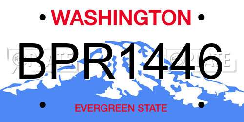 BPR1446 Washington License Plate