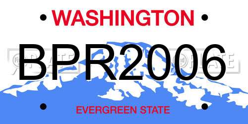 BPR2006 Washington License Plate