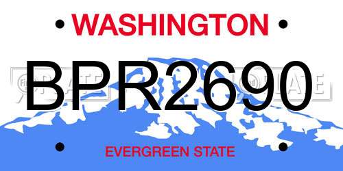 BPR2690 Washington License Plate