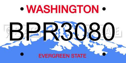 BPR3080 Washington License Plate