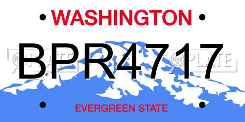 BPR4717 Washington License Plate