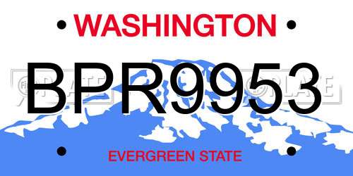 BPR9953 Washington License Plate